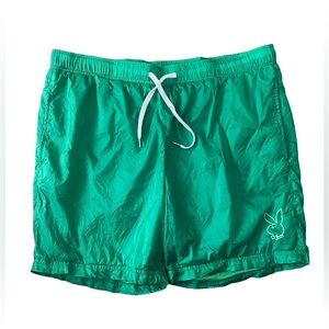 Playboy for PacSun Nylon Swim Shorts Men’s Size Large Green Bunny Logo